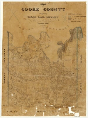 Map of Cooke County originally Fannin Land District