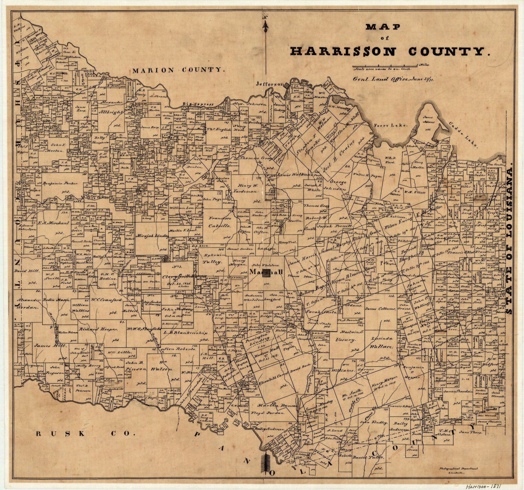 Map of Harrison County