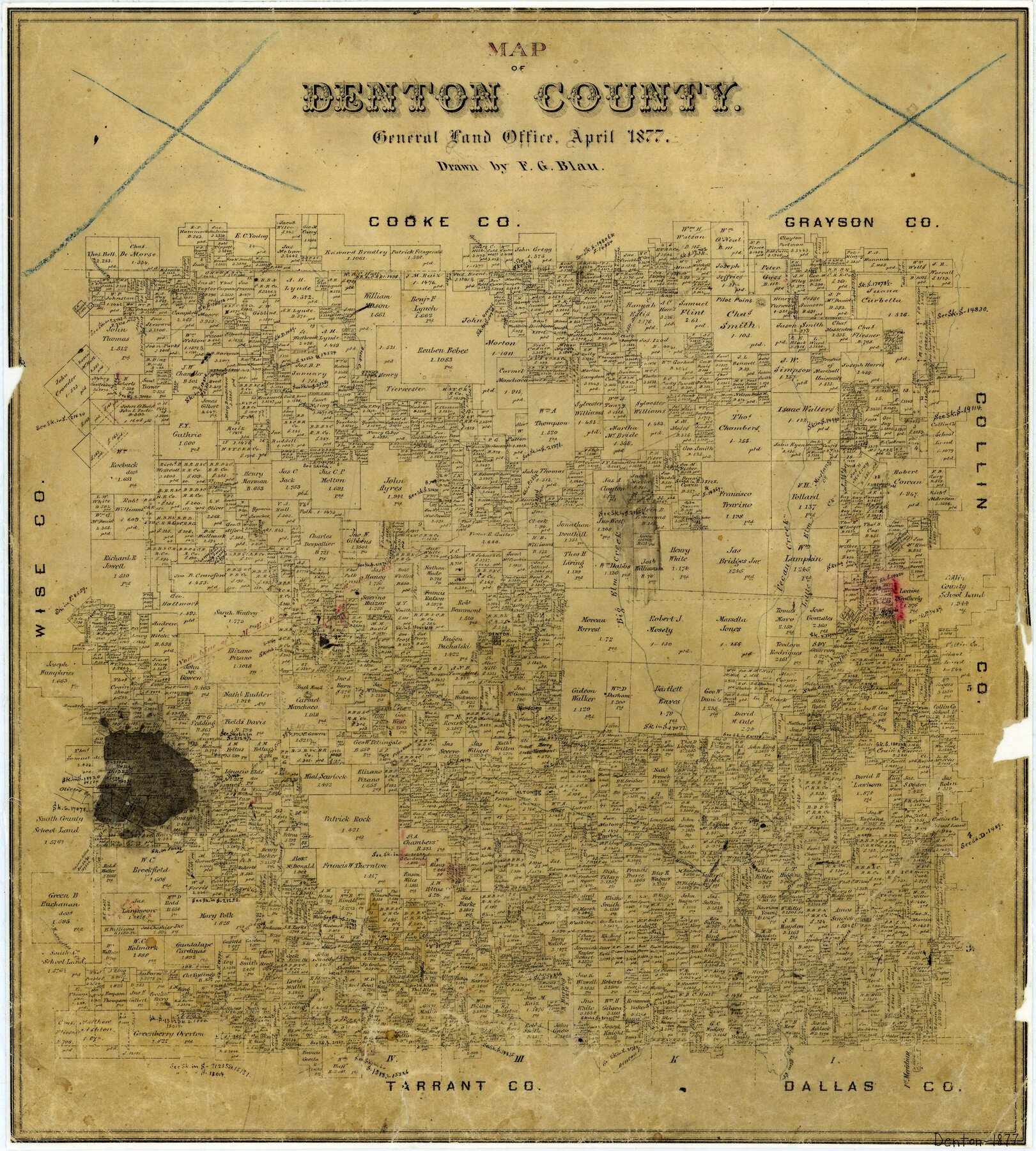 Map of Denton County