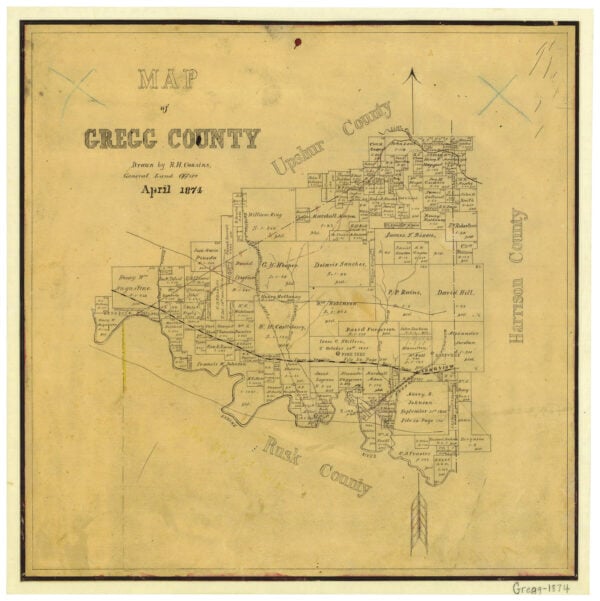 Map of Gregg County Legacy of Texas