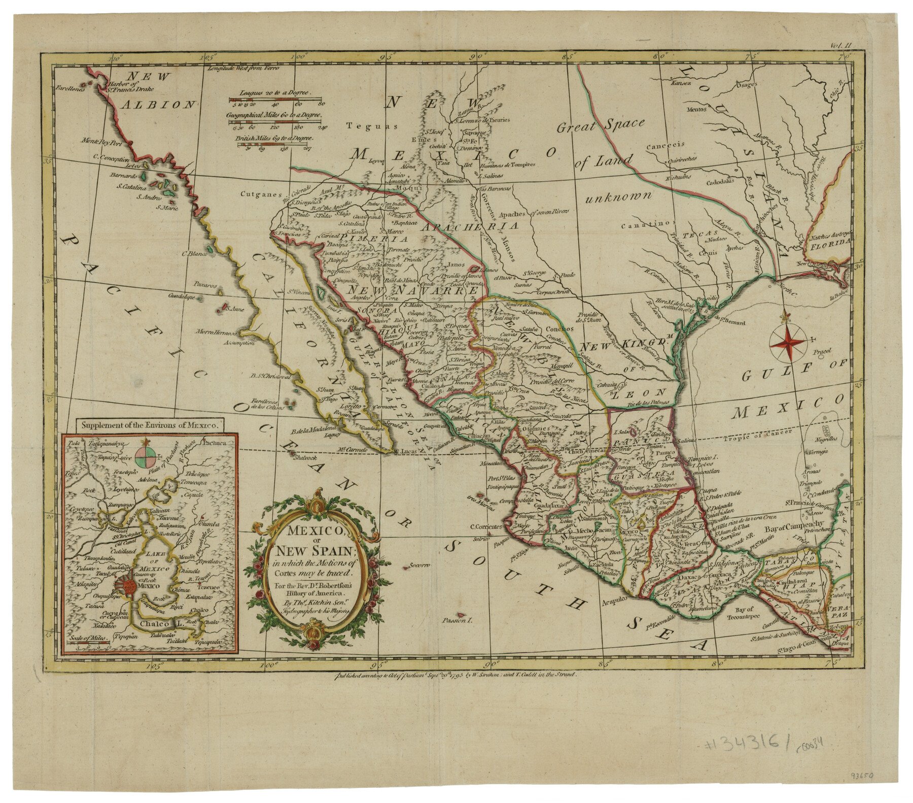 Mexico or New Spain in which the Motions of Cortes may be traced